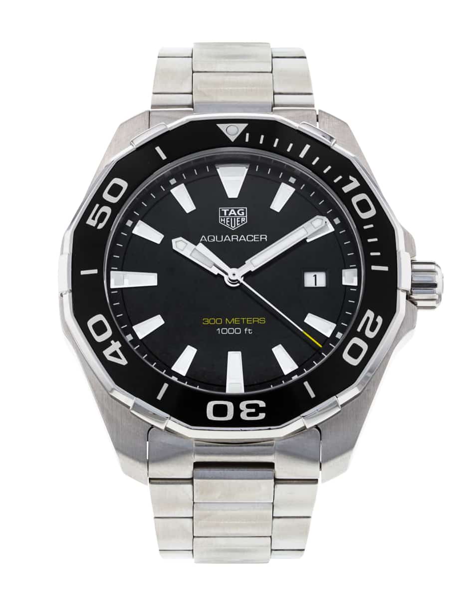 Aquaracer automatic black dial men's watch on sale